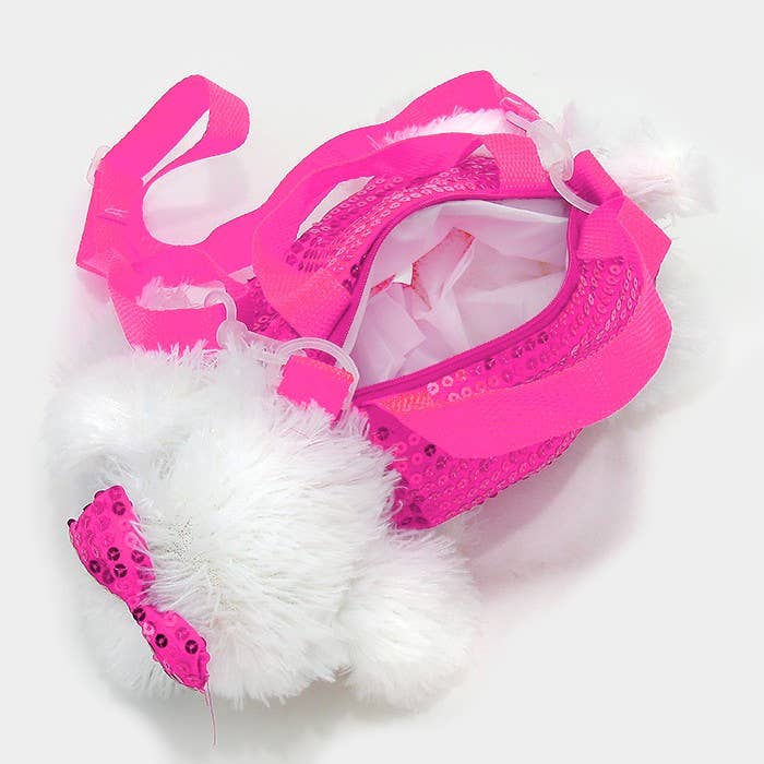 Furry Puppy Dog Doll Crossbody Bag