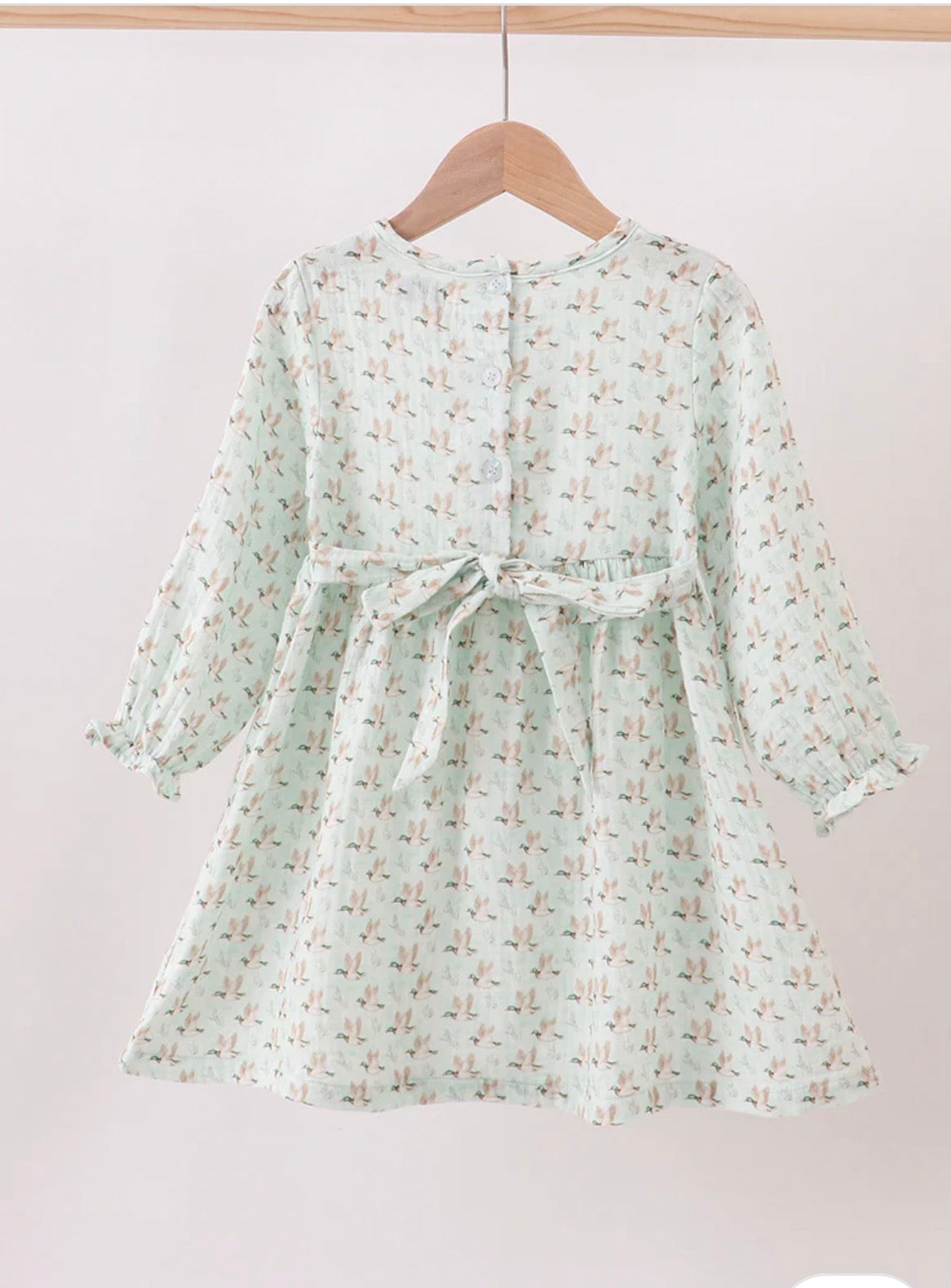 Girls Duck Print Muslin Dress