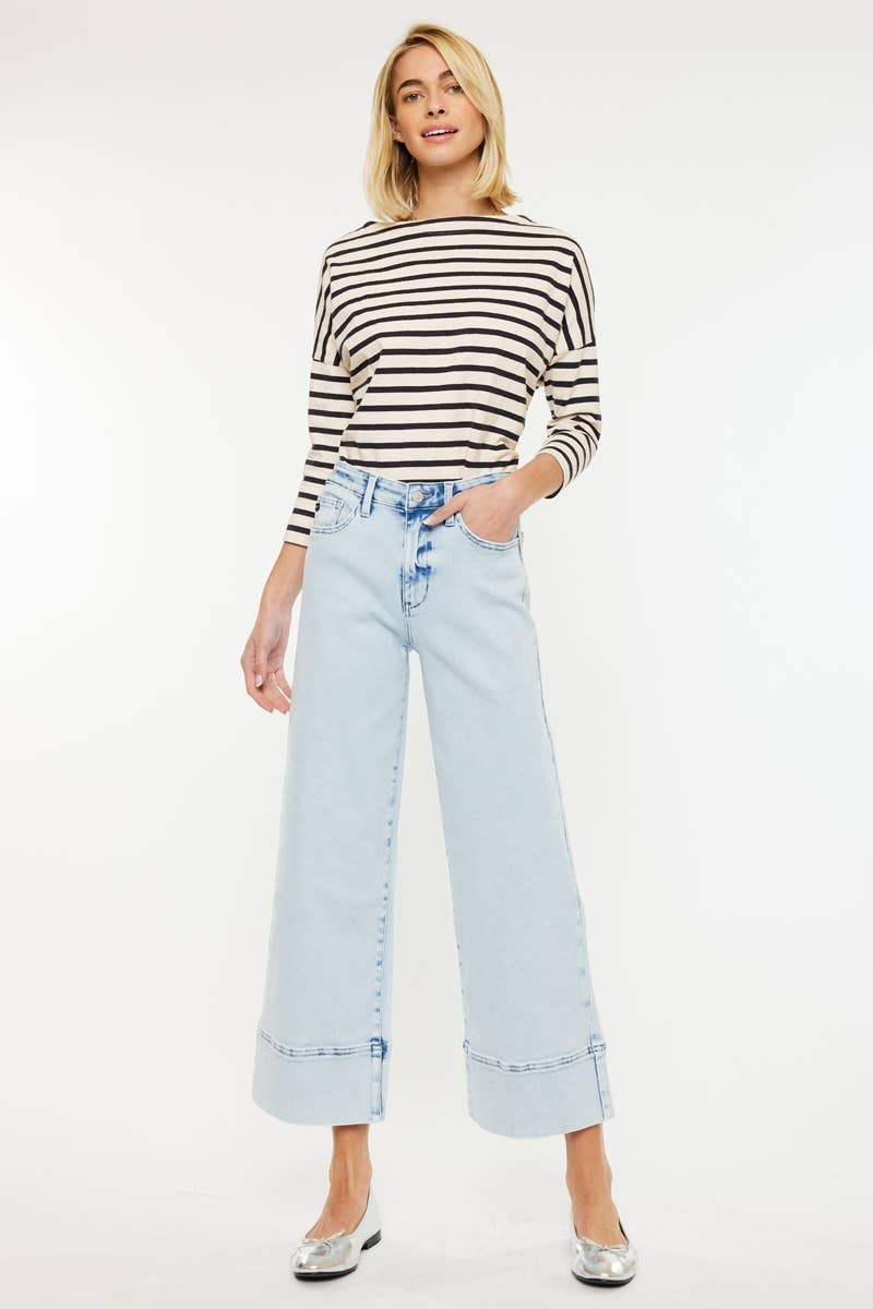 Kan Cann HIGH RISE CROPPED WIDE LEG