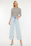 Kan Cann HIGH RISE CROPPED WIDE LEG