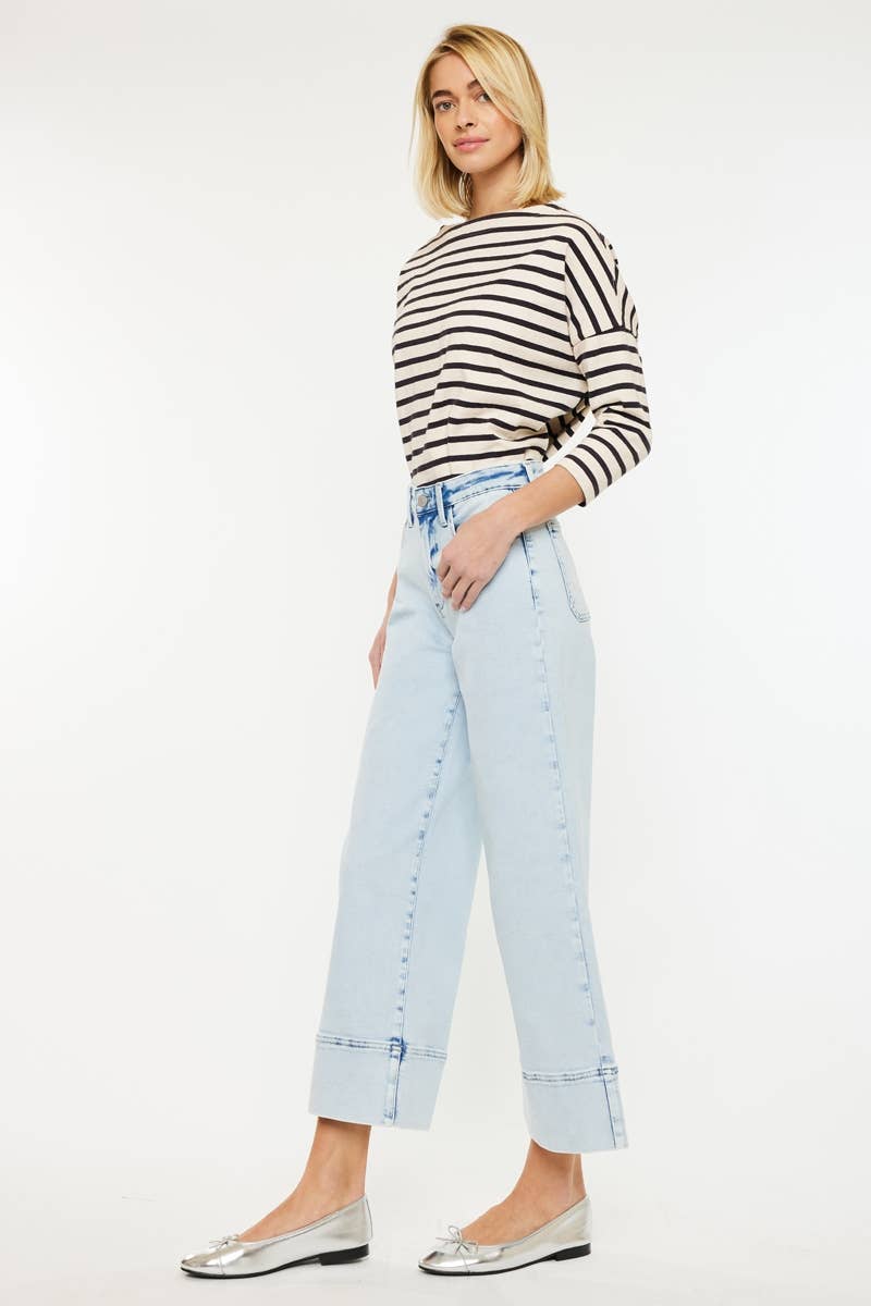 Kan Cann HIGH RISE CROPPED WIDE LEG