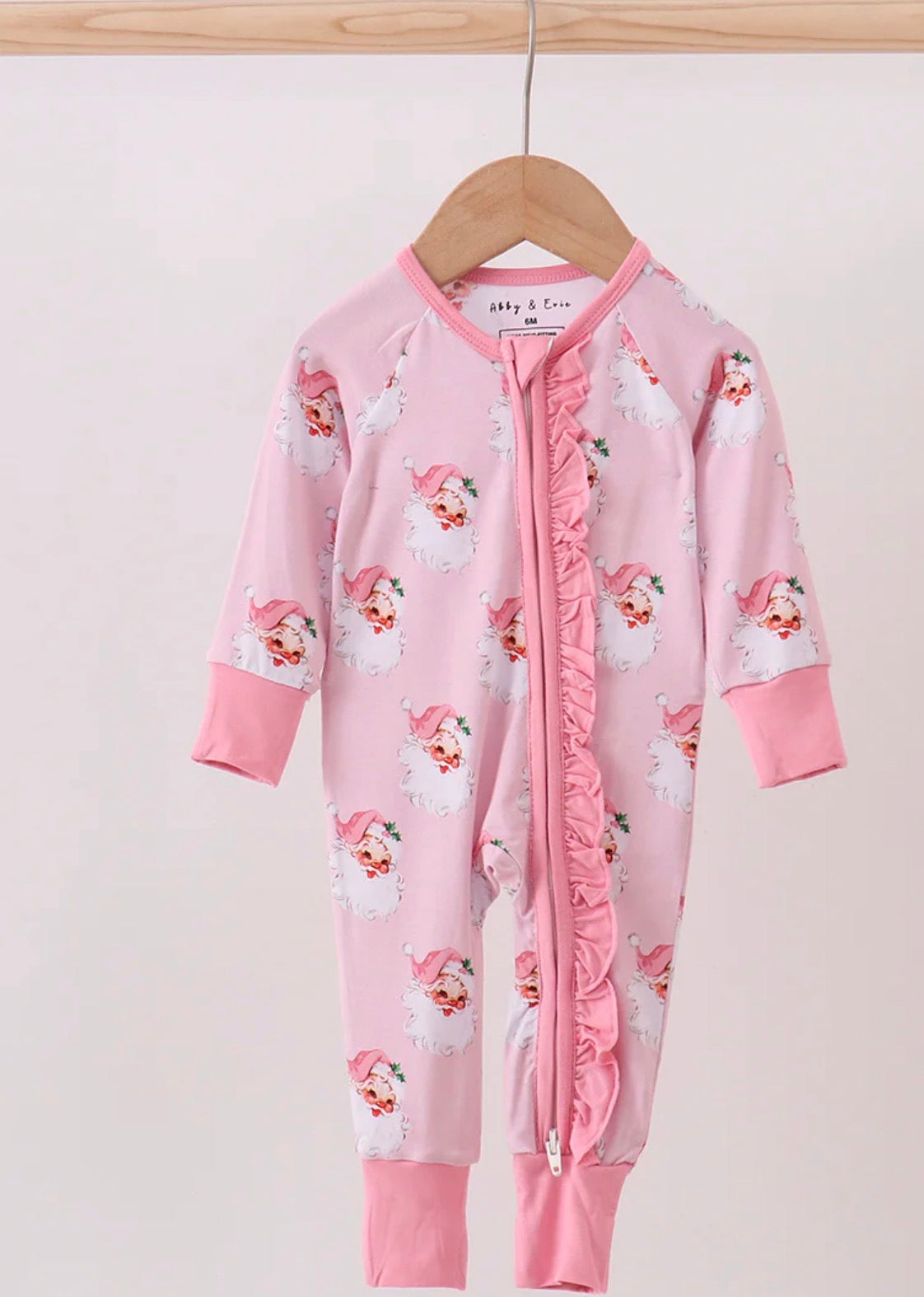 Pink Santa Bamboo Zipper PJ