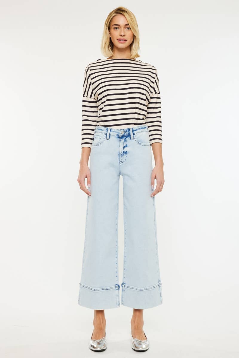 Kan Cann HIGH RISE CROPPED WIDE LEG