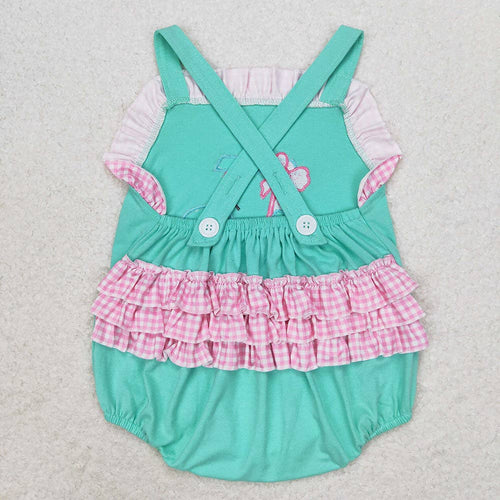 Baby Infant Girls Golf Straps Ruffle Floral Summer Rompers