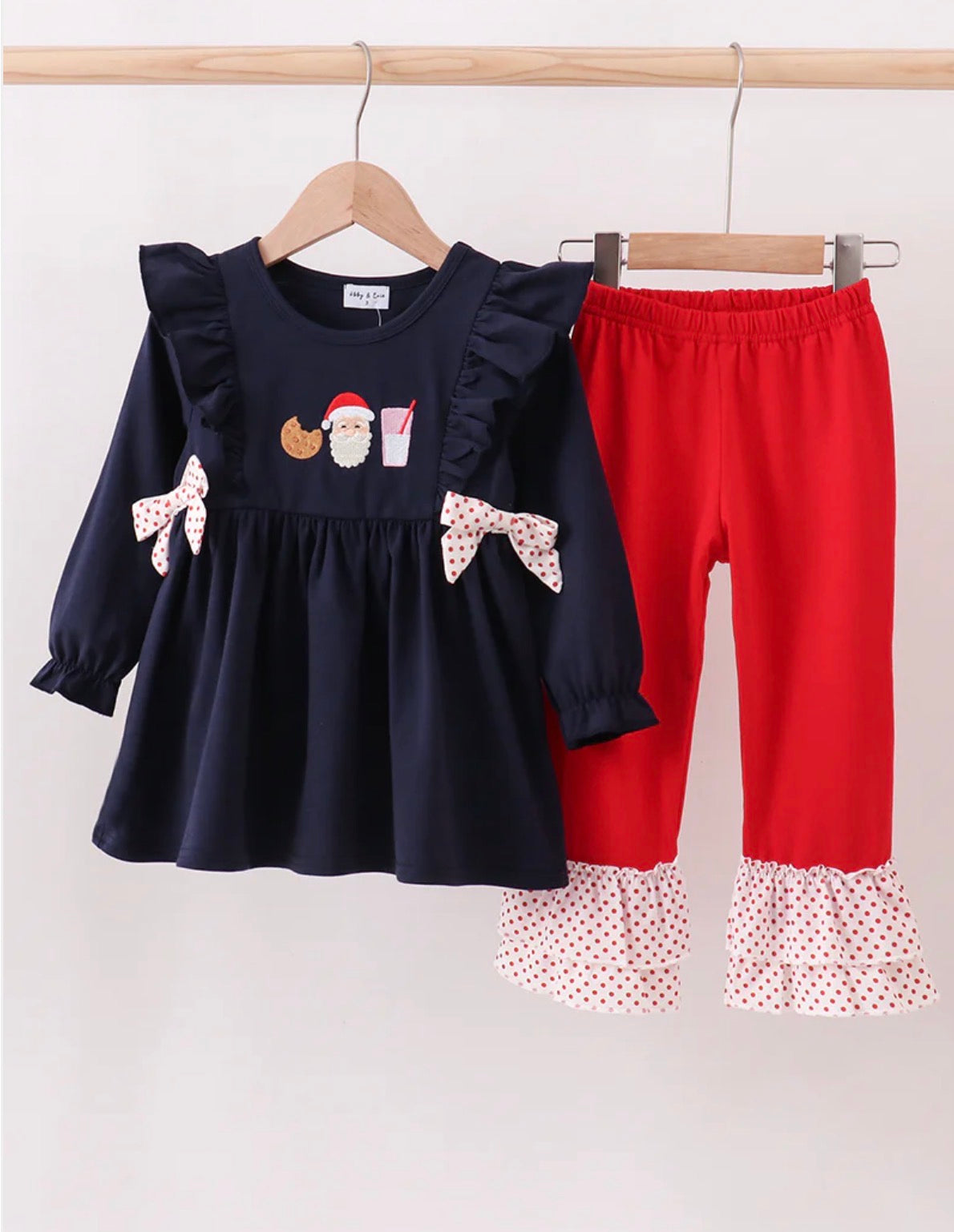 Girls Santa and Cookie Ruffle Set