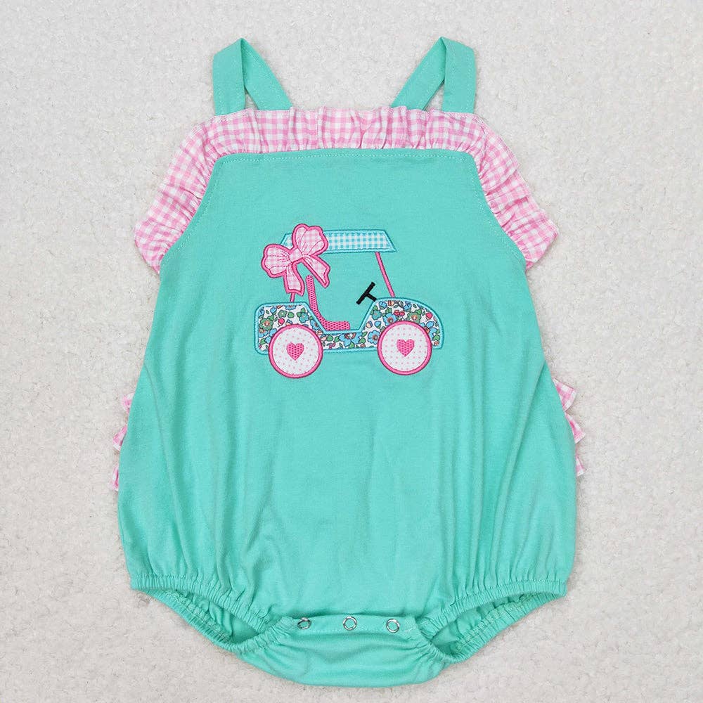 Baby Infant Girls Golf Straps Ruffle Floral Summer Rompers