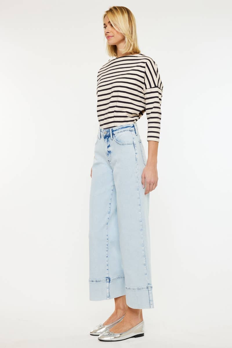 Kan Cann HIGH RISE CROPPED WIDE LEG
