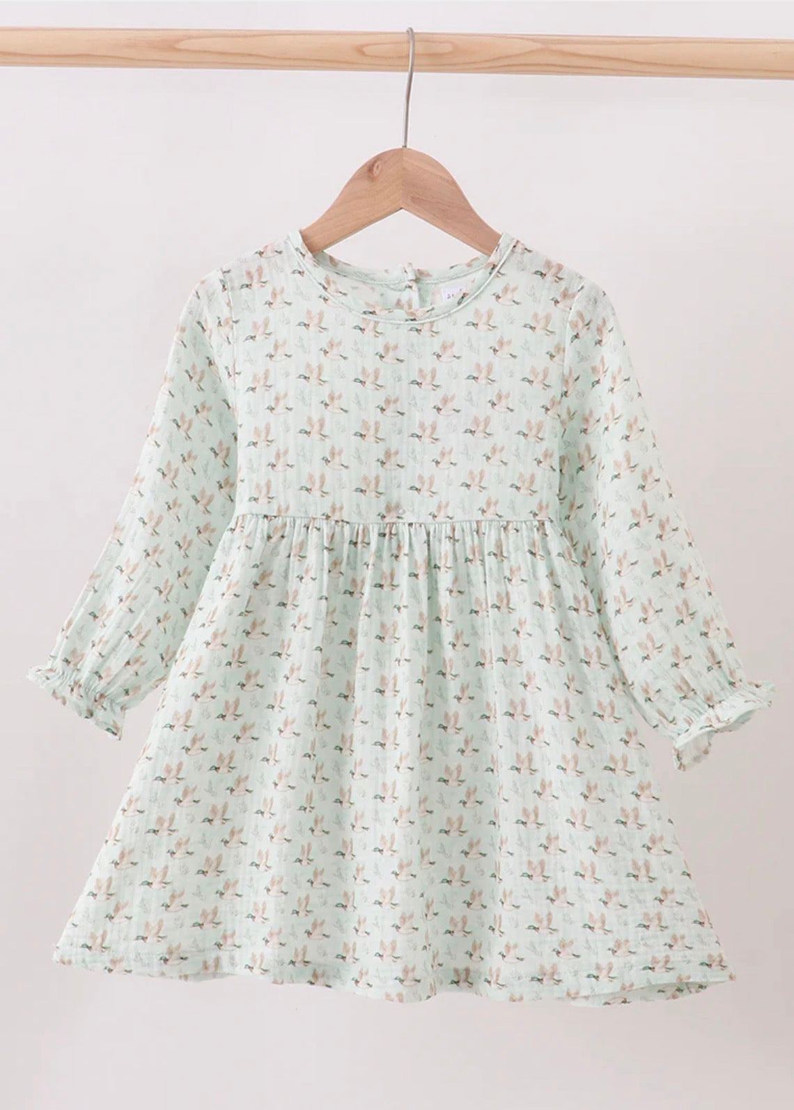 Girls Duck Print Muslin Dress