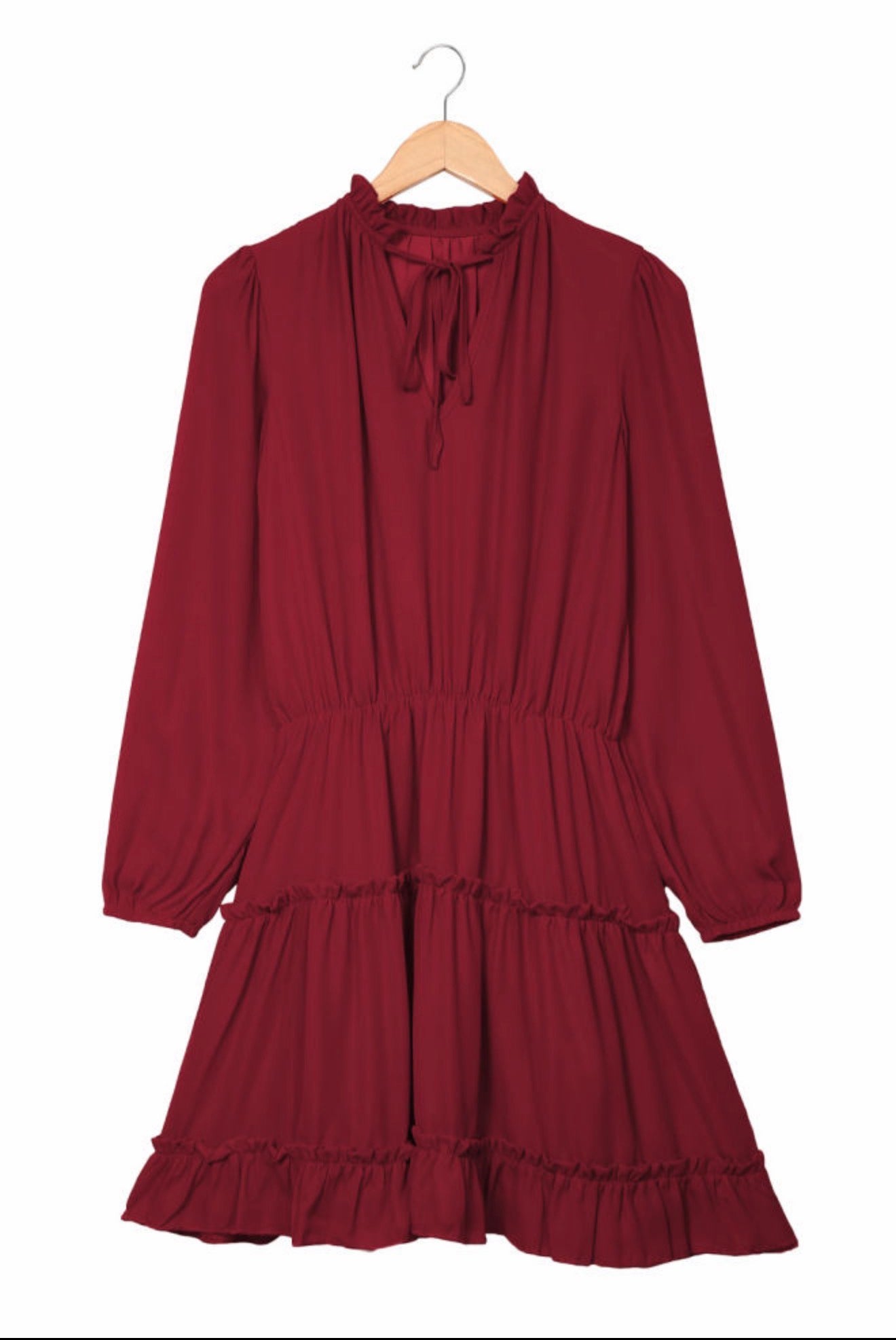 Long Sleeve Ruffled Mini Dress