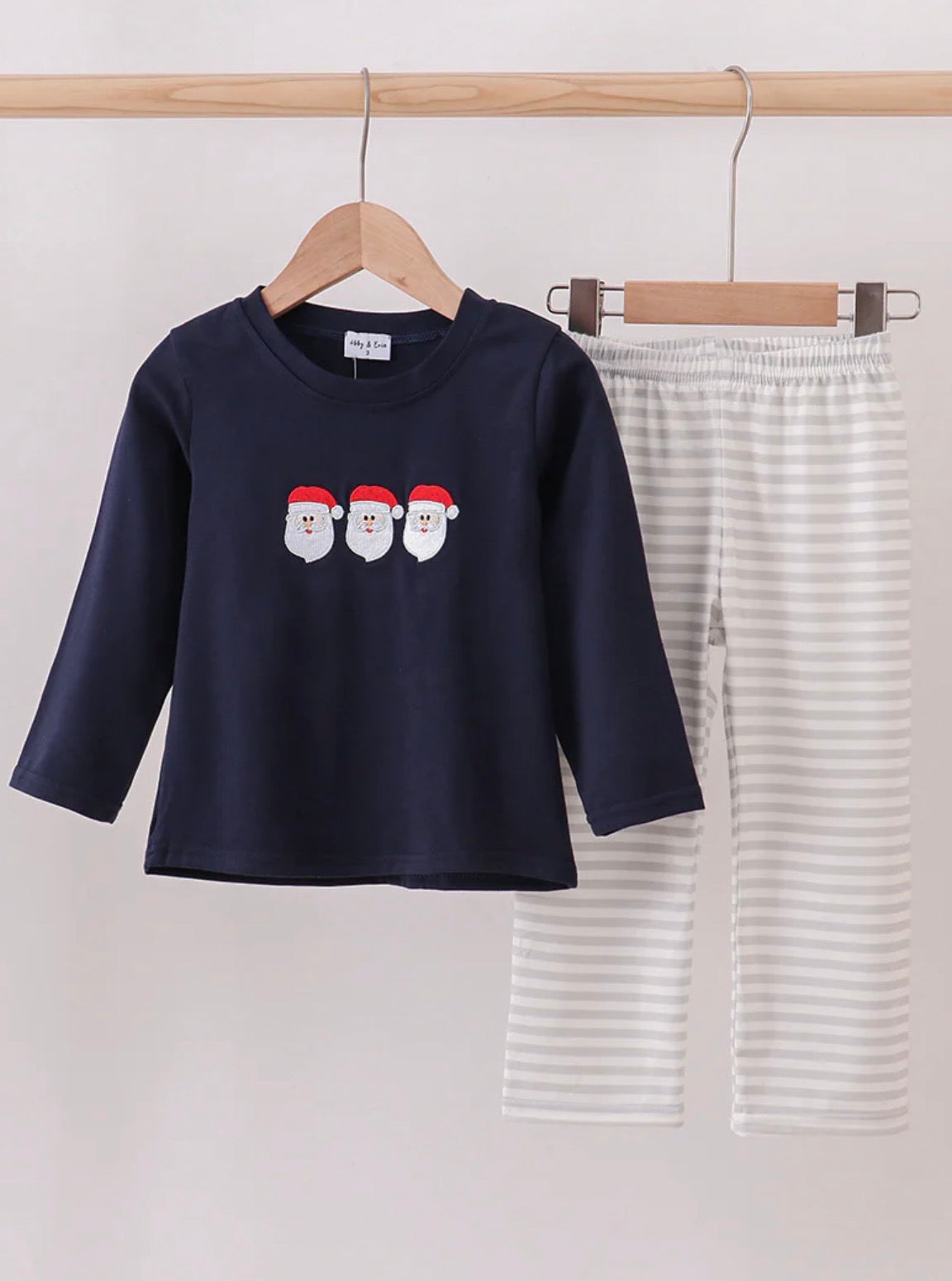 Boys Navy Santa and Stripes Set