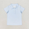 Baby Boys Blue Stripes Short Sleeve Shirt