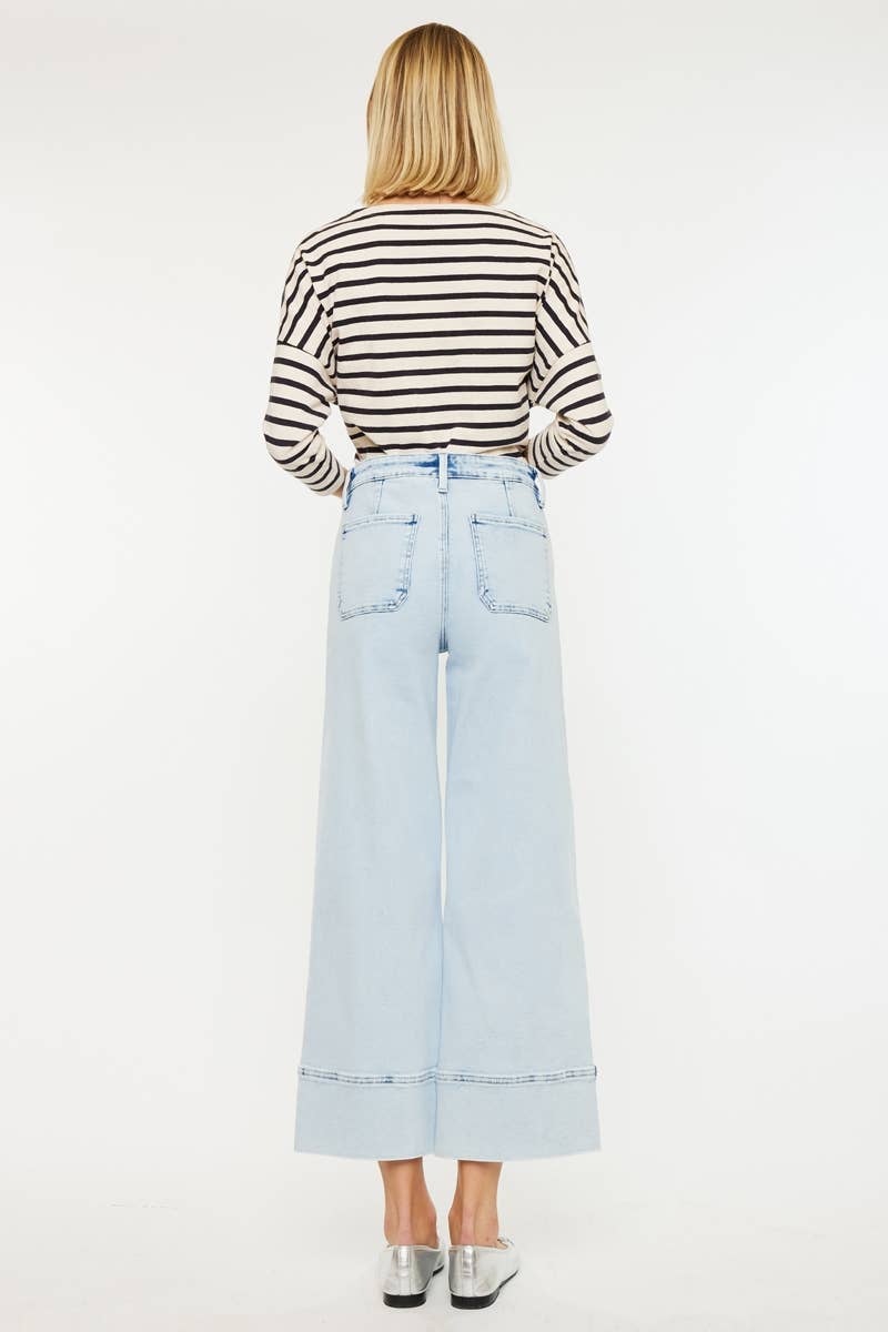 Kan Cann HIGH RISE CROPPED WIDE LEG