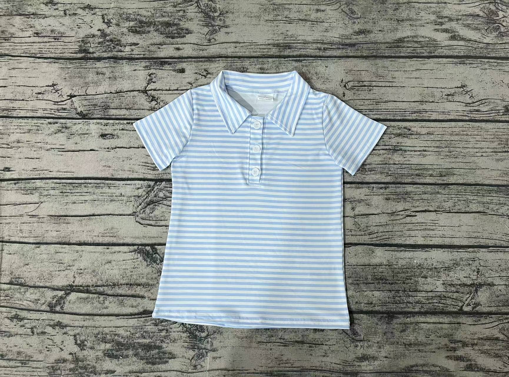 Baby Boys Blue Stripes Short Sleeve Shirt