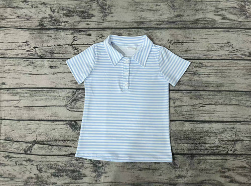 Baby Boys Blue Stripes Short Sleeve Shirt
