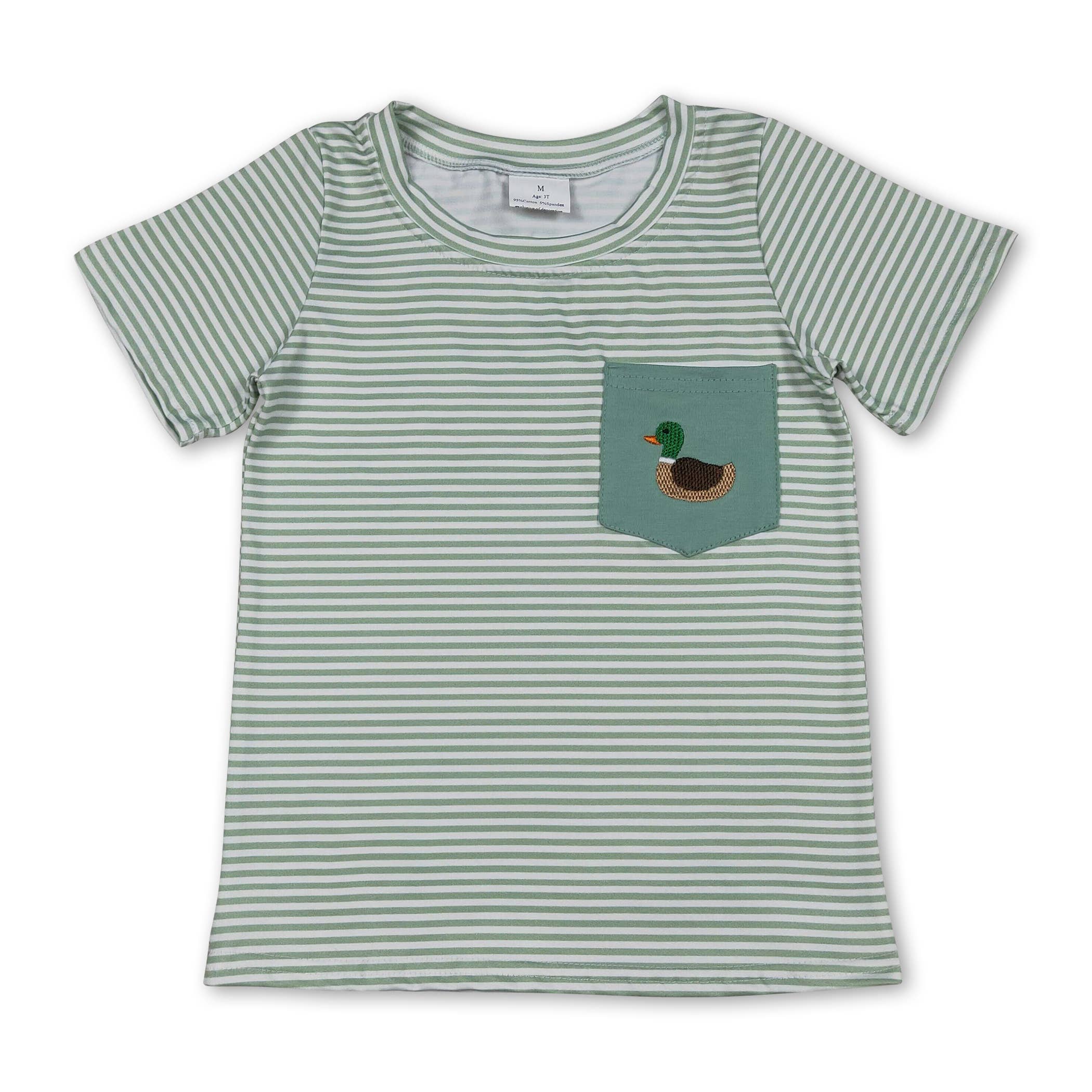 Short sleeves stripe duck baby boy summer romper