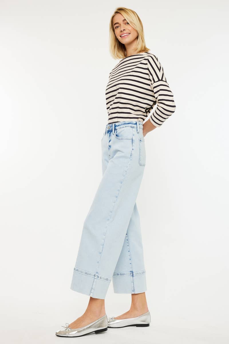 Kan Cann HIGH RISE CROPPED WIDE LEG