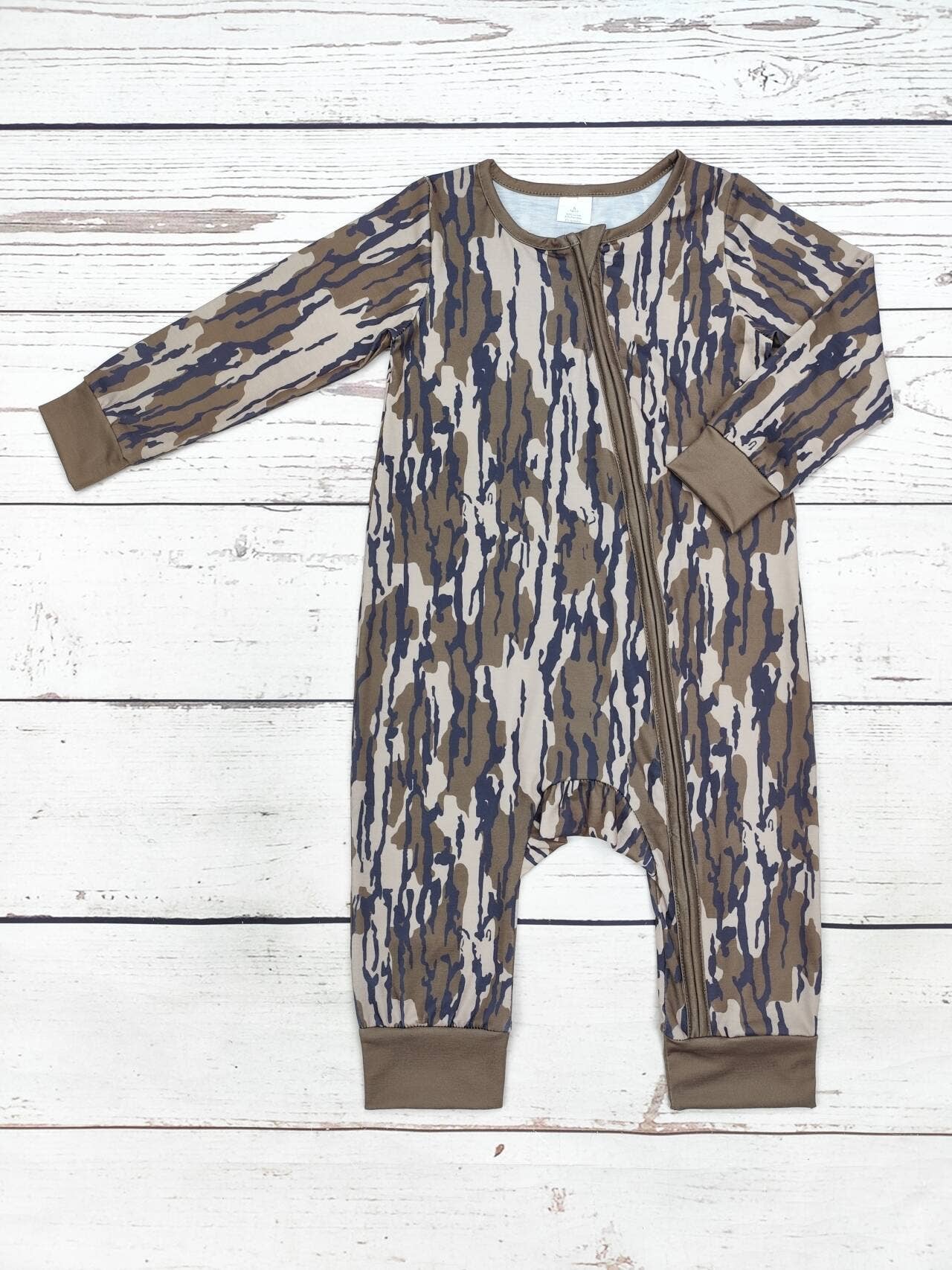 Baby Dark Camouflage Print  Zip Sleeper