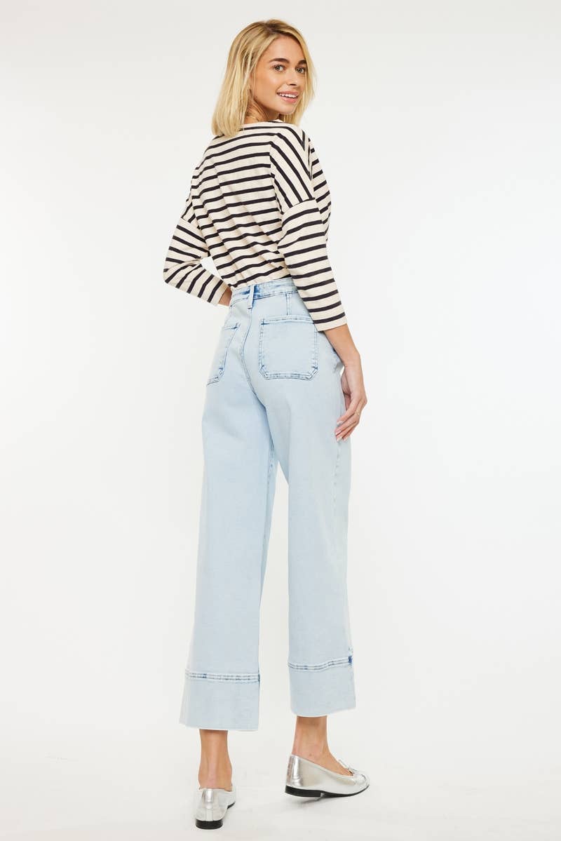 Kan Cann HIGH RISE CROPPED WIDE LEG